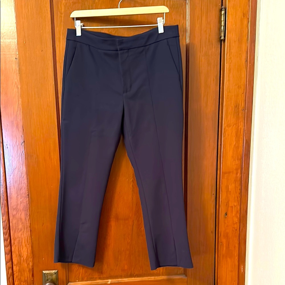 Zara crop pants with split front hem.